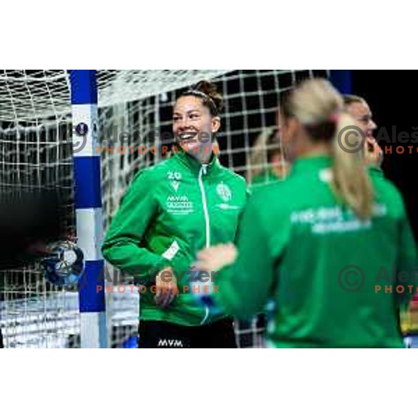 Emily Vogel of Ferencvaros TC-Rail Cargo Hungaria prior to EHF Women’s Champions League 2025/2026 handball match between Krim OTP Group Mercator (SLO) and Ferencvaros TC-Rail Cargo Hungaria (HU) in Ljubljana, Slovenia on October 5, 2025. Photo: Filip Barbalic