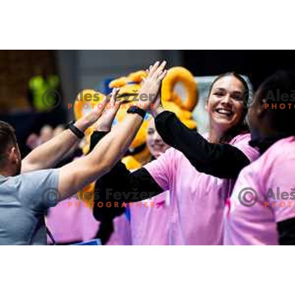 Maja Vojnovic of Krim Mercator prior to EHF Women’s Champions League 2025/2026 handball match between Krim OTP Group Mercator (SLO) and Ferencvaros TC-Rail Cargo Hungaria (HU) in Ljubljana, Slovenia on October 5, 2025. Photo: Filip Barbalic