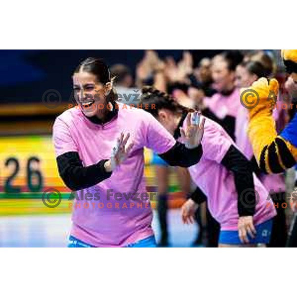 Ana Abina of Krim Mercator prior to EHF Women’s Champions League 2025/2026 handball match between Krim OTP Group Mercator (SLO) and Ferencvaros TC-Rail Cargo Hungaria (HU) in Ljubljana, Slovenia on October 5, 2025. Photo: Filip Barbalic