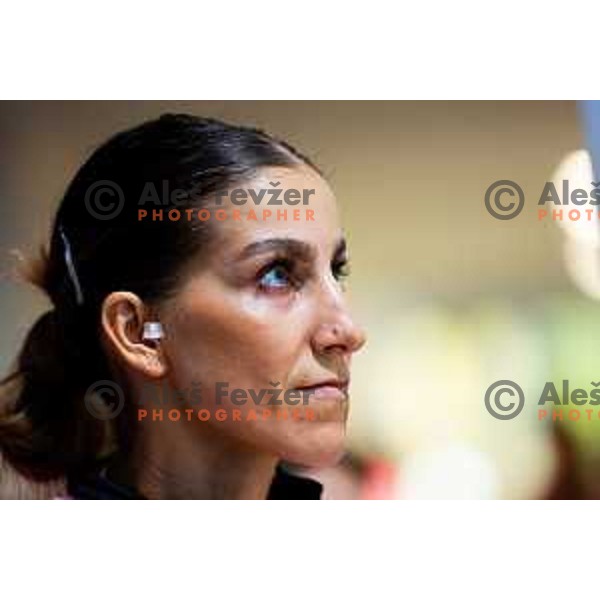 Ana Abina of Krim Mercator prior to EHF Women’s Champions League 2025/2026 handball match between Krim OTP Group Mercator (SLO) and Ferencvaros TC-Rail Cargo Hungaria (HU) in Ljubljana, Slovenia on October 5, 2025. Photo: Filip Barbalic
