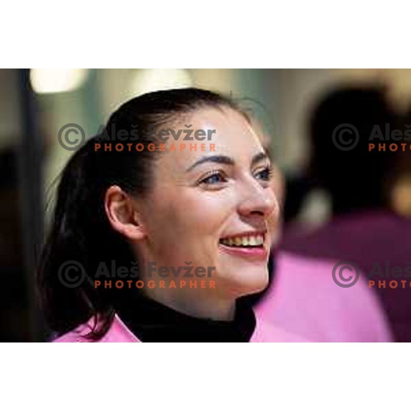 Nina Zulic of Krim Mercator prior to EHF Women’s Champions League 2025/2026 handball match between Krim OTP Group Mercator (SLO) and Ferencvaros TC-Rail Cargo Hungaria (HU) in Ljubljana, Slovenia on October 5, 2025. Photo: Filip Barbalic