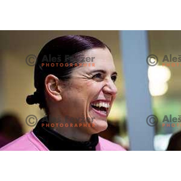 Tamara Horacek of Krim Mercator prior to EHF Women’s Champions League 2025/2026 handball match between Krim OTP Group Mercator (SLO) and Ferencvaros TC-Rail Cargo Hungaria (HU) in Ljubljana, Slovenia on October 5, 2025. Photo: Filip Barbalic
