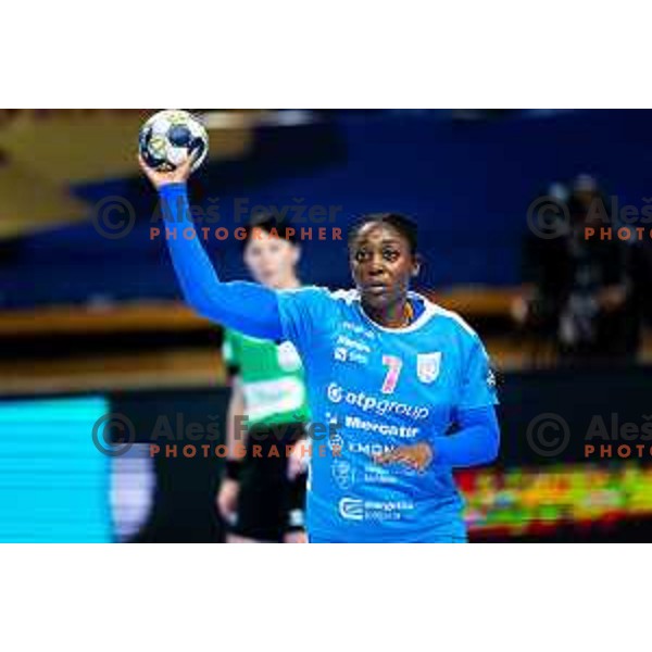 Grace Zaadi Deuna of Krim Mercator in action during EHF Women’s Champions League 2025/2026 handball match between Krim OTP Group Mercator (SLO) and Ferencvaros TC-Rail Cargo Hungaria (HU) in Ljubljana, Slovenia on October 5, 2025. Photo: Filip Barbalic