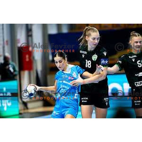 Ana Abina of Krim Mercator in action during EHF Women’s Champions League 2025/2026 handball match between Krim OTP Group Mercator (SLO) and Ferencvaros TC-Rail Cargo Hungaria (HU) in Ljubljana, Slovenia on October 5, 2025. Photo: Filip Barbalic