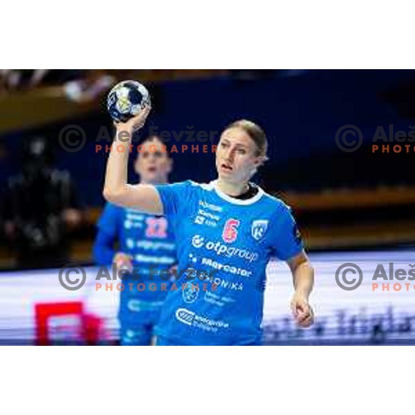 Lana Puncer of Krim Mercator in action during EHF Women’s Champions League 2025/2026 handball match between Krim OTP Group Mercator (SLO) and Ferencvaros TC-Rail Cargo Hungaria (HU) in Ljubljana, Slovenia on October 5, 2025. Photo: Filip Barbalic