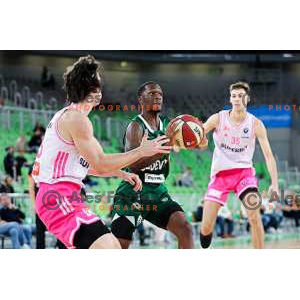 Umoja Gibson of Cedevita Olimpija in action during ABA League 2025/2026 basketball match between Cedevita Olimpija (SLO) and Mega Superbet (SRB) in SRC Stozice, Ljubljana, Slovenia on October 5, 2025. Photo: Filip Barbalic