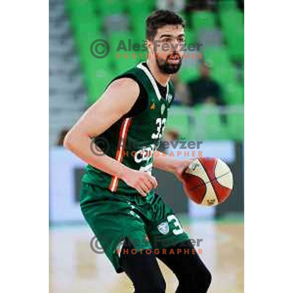 Nikolaos Chougkaz of Cedevita Olimpija in action during ABA League 2025/2026 basketball match between Cedevita Olimpija (SLO) and Mega Superbet (SRB) in SRC Stozice, Ljubljana, Slovenia on October 5, 2025. Photo: Filip Barbalic