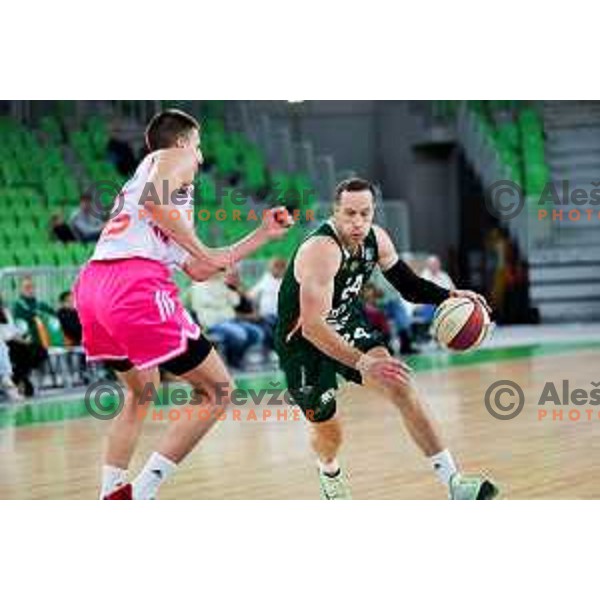 David Skara of Cedevita Olimpija in action during ABA League 2025/2026 basketball match between Cedevita Olimpija (SLO) and Mega Superbet (SRB) in SRC Stozice, Ljubljana, Slovenia on October 5, 2025. Photo: Filip Barbalic