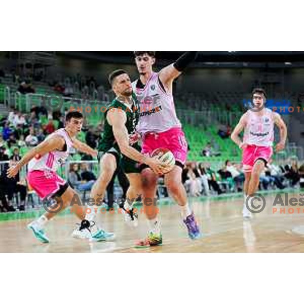 Aleksej Nikolic of Cedevita Olimpija in action during ABA League 2025/2026 basketball match between Cedevita Olimpija (SLO) and Mega Superbet (SRB) in SRC Stozice, Ljubljana, Slovenia on October 5, 2025. Photo: Filip Barbalic