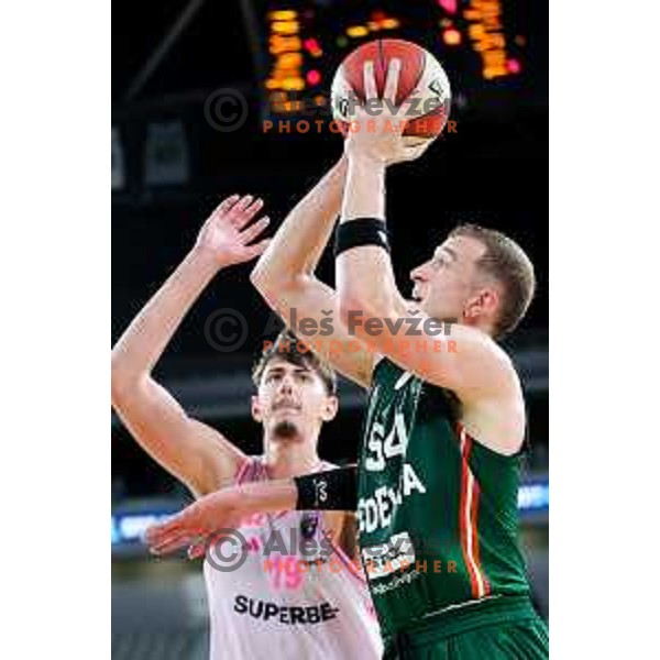 Thomas Kennedy of Cedevita Olimpija in action during ABA League 2025/2026 basketball match between Cedevita Olimpija (SLO) and Mega Superbet (SRB) in SRC Stozice, Ljubljana, Slovenia on October 5, 2025. Photo: Filip Barbalic