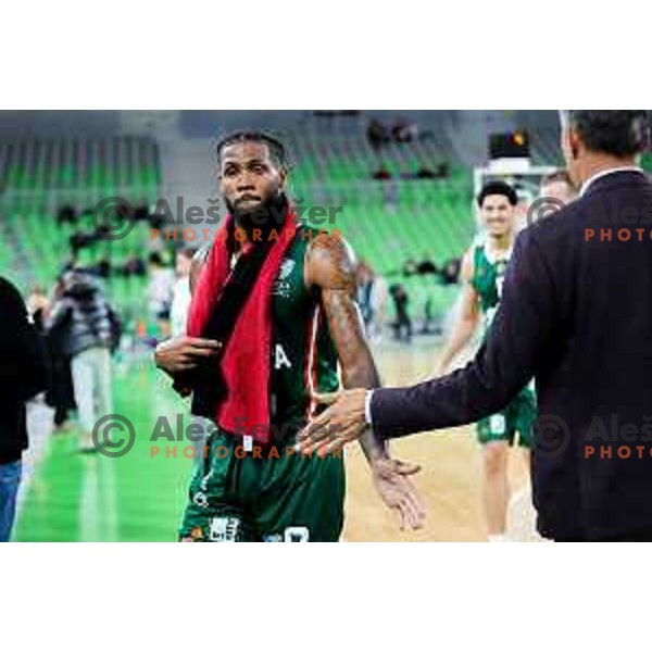 DJ Stewart of Cedevita Olimpija in action during ABA League 2025/2026 basketball match between Cedevita Olimpija (SLO) and Mega Superbet (SRB) in SRC Stozice, Ljubljana, Slovenia on October 5, 2025. Photo: Filip Barbalic