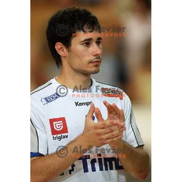 Radelj at handball match Cimos Koper- Trimo Trebnje in the final of slovenian Supercup, played in Bonifika, Koper 6.9.2008. Cimos Koper won 37:26 