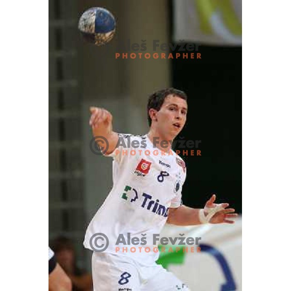 Radelj at handball match Cimos Koper- Trimo Trebnje in the final of slovenian Supercup, played in Bonifika, Koper 6.9.2008. Cimos Koper won 37:26 