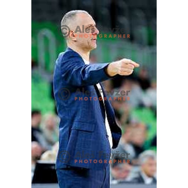Head coach of Mega Superbet, Vule Avdalovic in action during ABA League 2025/2026 basketball match between Cedevita Olimpija (SLO) and Mega Superbet (SRB) in SRC Stozice, Ljubljana, Slovenia on October 5, 2025. Photo: Filip Barbalic