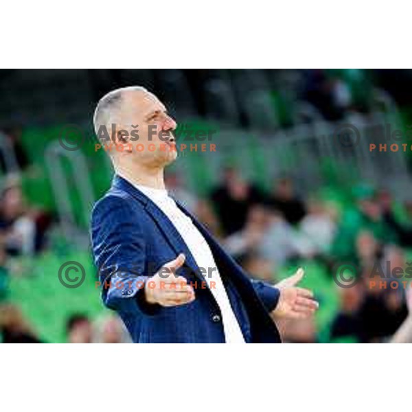 Head coach of Mega Superbet, Vule Avdalovic in action during ABA League 2025/2026 basketball match between Cedevita Olimpija (SLO) and Mega Superbet (SRB) in SRC Stozice, Ljubljana, Slovenia on October 5, 2025. Photo: Filip Barbalic