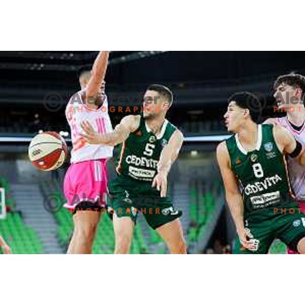Aleksej Nikolic of Cedevita Olimpija in action during ABA League 2025/2026 basketball match between Cedevita Olimpija (SLO) and Mega Superbet (SRB) in SRC Stozice, Ljubljana, Slovenia on October 5, 2025. Photo: Filip Barbalic