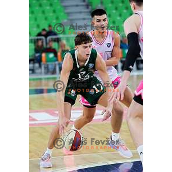 Maks Ciperle of Cedevita Olimpija in action during ABA League 2025/2026 basketball match between Cedevita Olimpija (SLO) and Mega Superbet (SRB) in SRC Stozice, Ljubljana, Slovenia on October 5, 2025. Photo: Filip Barbalic