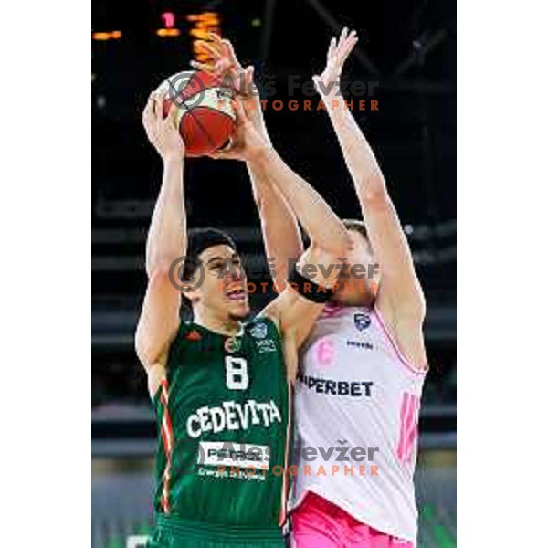 Cameron Houindo of Cedevita Olimpija in action during ABA League 2025/2026 basketball match between Cedevita Olimpija (SLO) and Mega Superbet (SRB) in SRC Stozice, Ljubljana, Slovenia on October 5, 2025. Photo: Filip Barbalic