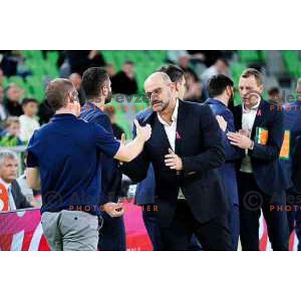 Head coach of Cedevita Olimpija, Zvezdan Mitrovic in action during ABA League 2025/2026 basketball match between Cedevita Olimpija (SLO) and Mega Superbet (SRB) in SRC Stozice, Ljubljana, Slovenia on October 5, 2025. Photo: Filip Barbalic