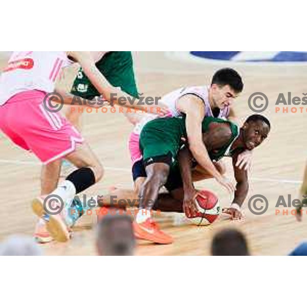 Umoja Gibson of Cedevita Olimpija in action during ABA League 2025/2026 basketball match between Cedevita Olimpija (SLO) and Mega Superbet (SRB) in SRC Stozice, Ljubljana, Slovenia on October 5, 2025. Photo: Filip Barbalic