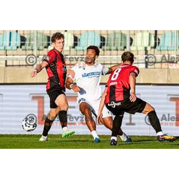 in action during Prva liga Telemach 2025/2026 football match between Primorje and Koper in Ajdovscina, Slovenia on October 5, 2025
