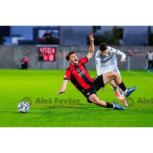 in action during Prva liga Telemach 2025/2026 football match between Primorje and Koper in Ajdovscina, Slovenia on October 5, 2025