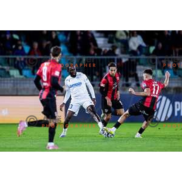 in action during Prva liga Telemach 2025/2026 football match between Primorje and Koper in Ajdovscina, Slovenia on October 5, 2025