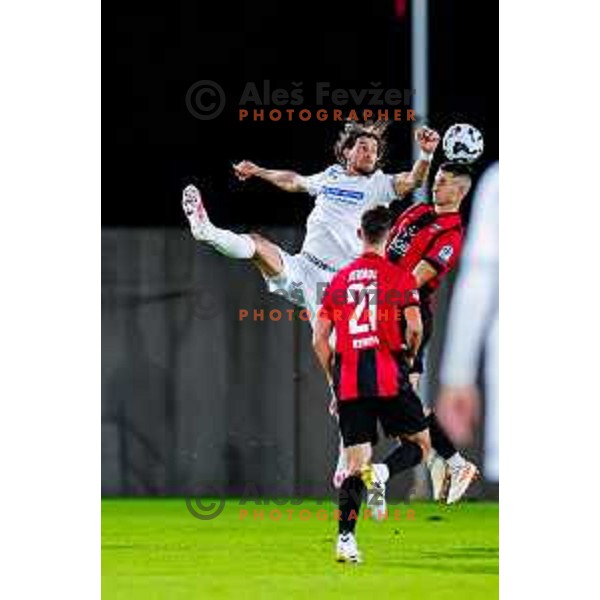 in action during Prva liga Telemach 2025/2026 football match between Primorje and Koper in Ajdovscina, Slovenia on October 5, 2025