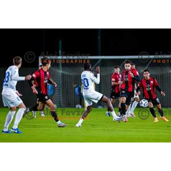in action during Prva liga Telemach 2025/2026 football match between Primorje and Koper in Ajdovscina, Slovenia on October 5, 2025