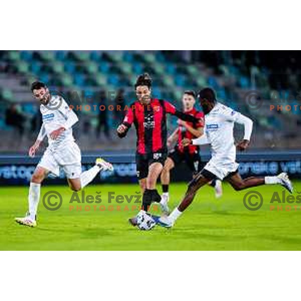 Haris Kadric of Primorje in action during Prva liga Telemach 2025/2026 football match between Primorje and Koper in Ajdovscina, Slovenia on October 5, 2025