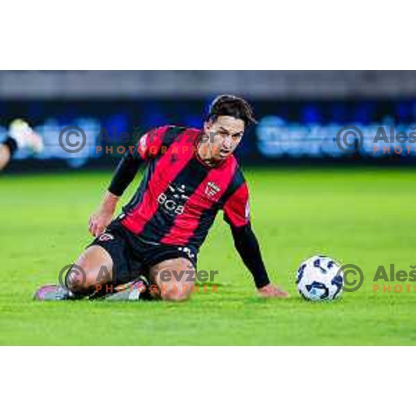 Haris Kadric of Primorje in action during Prva liga Telemach 2025/2026 football match between Primorje and Koper in Ajdovscina, Slovenia on October 5, 2025