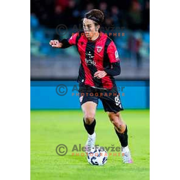 Haris Kadric of Primorje in action during Prva liga Telemach 2025/2026 football match between Primorje and Koper in Ajdovscina, Slovenia on October 5, 2025