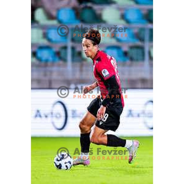in action during Prva liga Telemach 2025/2026 football match between Primorje and Koper in Ajdovscina, Slovenia on October 5, 2025