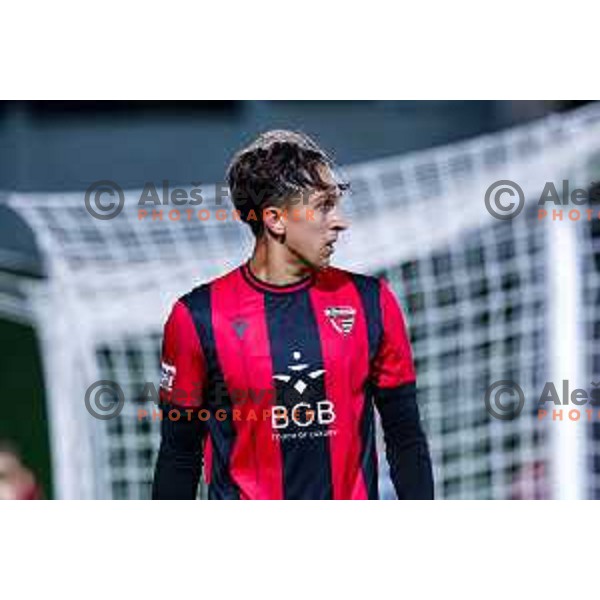 Haris Kadric of Primorje in action during Prva liga Telemach 2025/2026 football match between Primorje and Koper in Ajdovscina, Slovenia on October 5, 2025