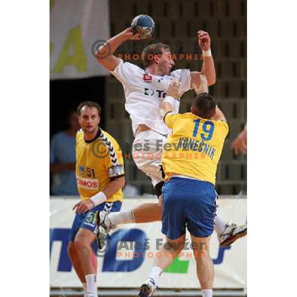 Konecnik at handball match Cimos Koper- Trimo Trebnje in the final of slovenian Supercup, played in Bonifika, Koper 6.9.2008. Cimos Koper won 37:26 
