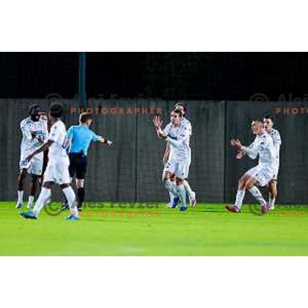 in action during Prva liga Telemach 2025/2026 football match between Primorje and Koper in Ajdovscina, Slovenia on October 5, 2025