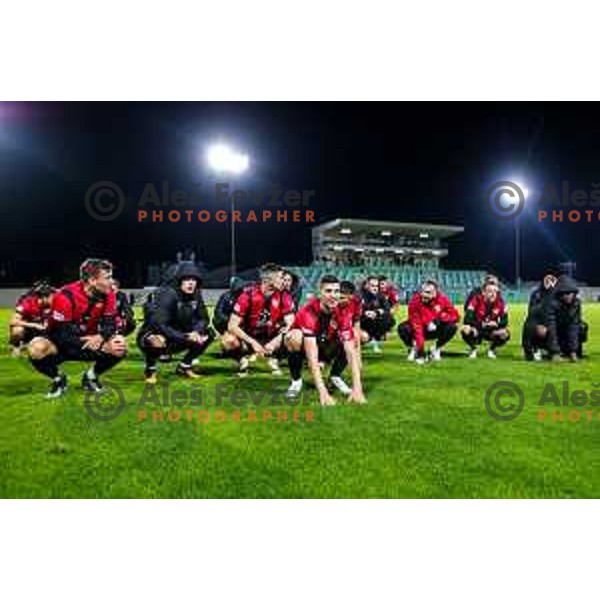 in action during Prva liga Telemach 2025/2026 football match between Primorje and Koper in Ajdovscina, Slovenia on October 5, 2025