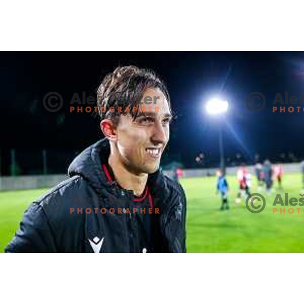 Haris Kadric of Primorje in action during Prva liga Telemach 2025/2026 football match between Primorje and Koper in Ajdovscina, Slovenia on October 5, 2025