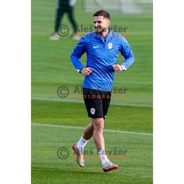 Petar Stojanovic of Slovenia Football team during practice session at NNC Brdo pri Kranju, Slovenia on October 6, 2025