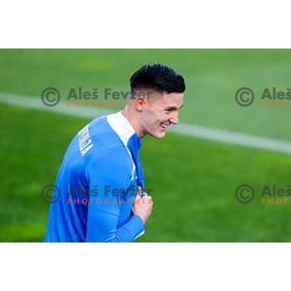 Benjamin Sesko of Slovenia Football team during practice session at NNC Brdo pri Kranju, Slovenia on October 6, 2025
