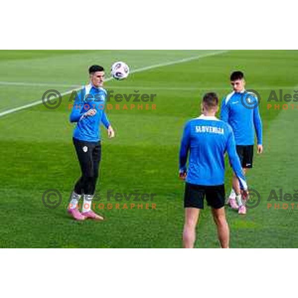 Benjamin Sesko of Slovenia Football team during practice session at NNC Brdo pri Kranju, Slovenia on October 6, 2025