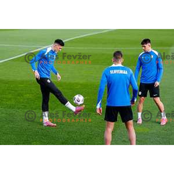 Benjamin Sesko of Slovenia Football team during practice session at NNC Brdo pri Kranju, Slovenia on October 6, 2025