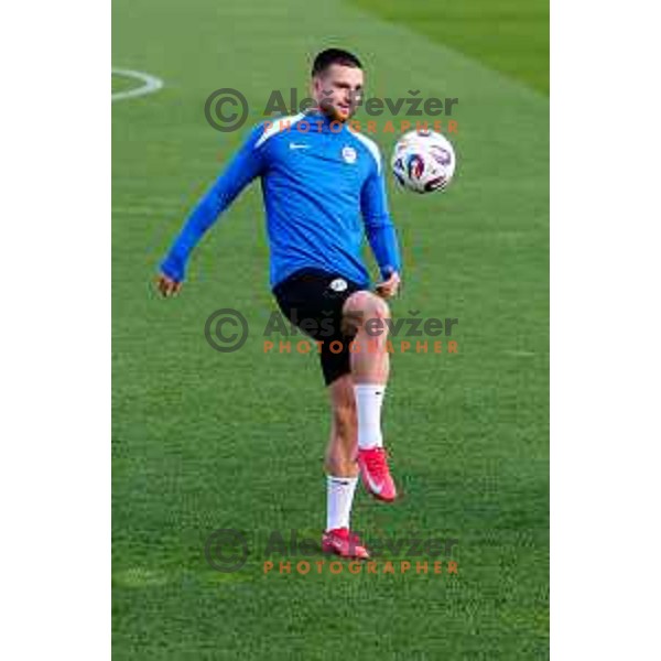 Zan Vipotnik of Slovenia Football team during practice session at NNC Brdo pri Kranju, Slovenia on October 6, 2025