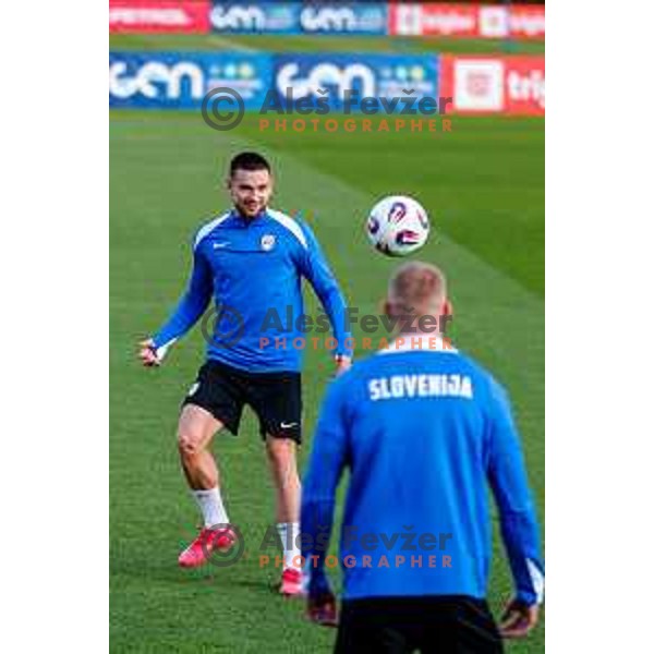Zan Vipotnik of Slovenia Football team during practice session at NNC Brdo pri Kranju, Slovenia on October 6, 2025