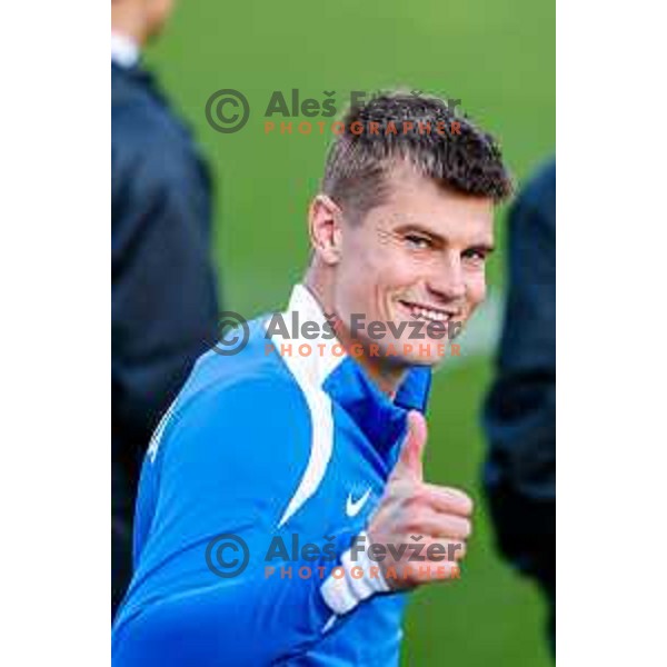Jaka Bijol of Slovenia Football team during practice session at NNC Brdo pri Kranju, Slovenia on October 6, 2025