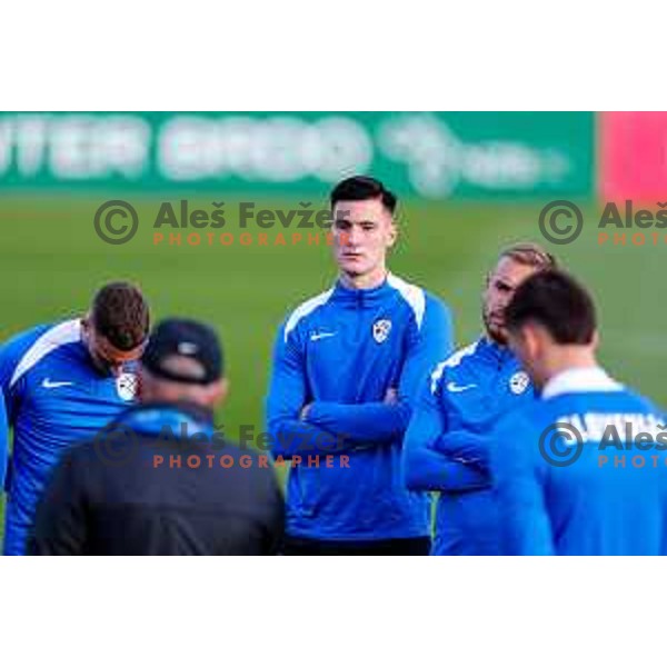 Benjamin Sesko of Slovenia Football team during practice session at NNC Brdo pri Kranju, Slovenia on October 6, 2025