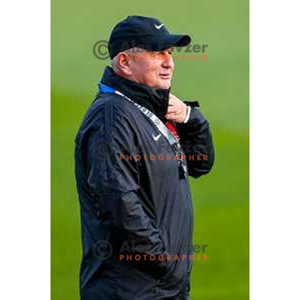 Matjaz Kek, head coach of Slovenia Football team during practice session at NNC Brdo pri Kranju, Slovenia on October 6, 2025