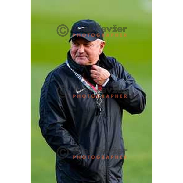 Matjaz Kek, head coach of Slovenia Football team during practice session at NNC Brdo pri Kranju, Slovenia on October 6, 2025