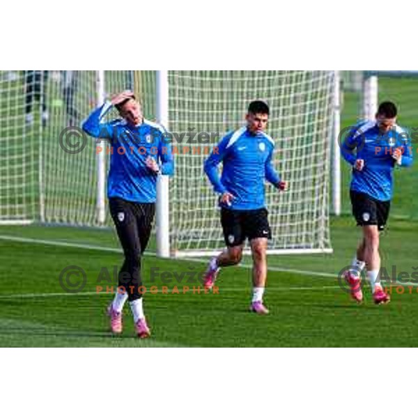Benjamin Sesko of Slovenia Football team during practice session at NNC Brdo pri Kranju, Slovenia on October 6, 2025