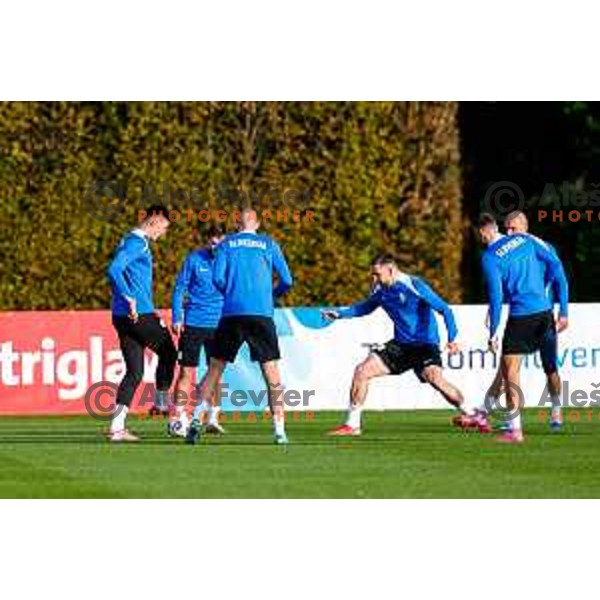 Benjamin Sesko of Slovenia Football team during practice session at NNC Brdo pri Kranju, Slovenia on October 6, 2025
